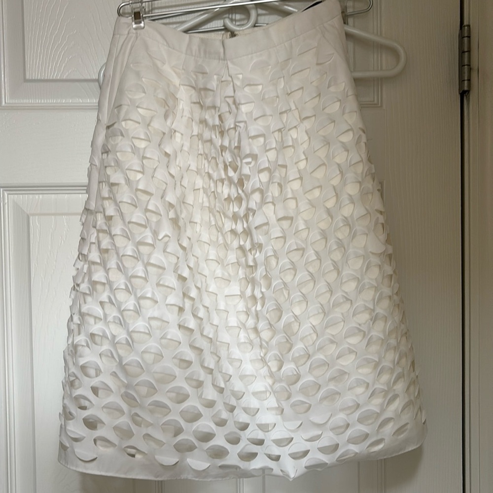 Jcrew white texture skirt